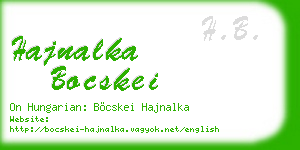 hajnalka bocskei business card