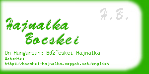 hajnalka bocskei business card